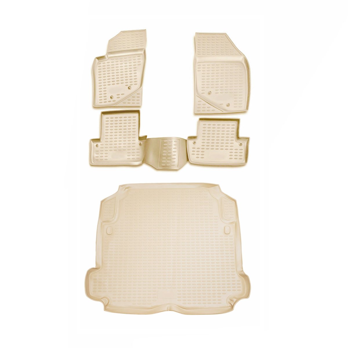 Volvo S60 3D Floor-Trunk Mats - Omac - Beige - '01-'09 Volvo S60 3D Floor-Trunk Mats - Omac - Beige - '01-'09
